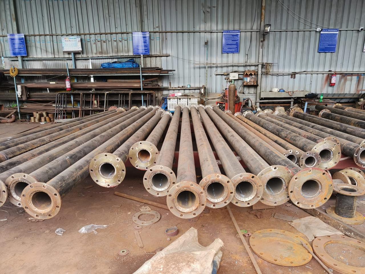 Tube sheet fabrication inside workshop